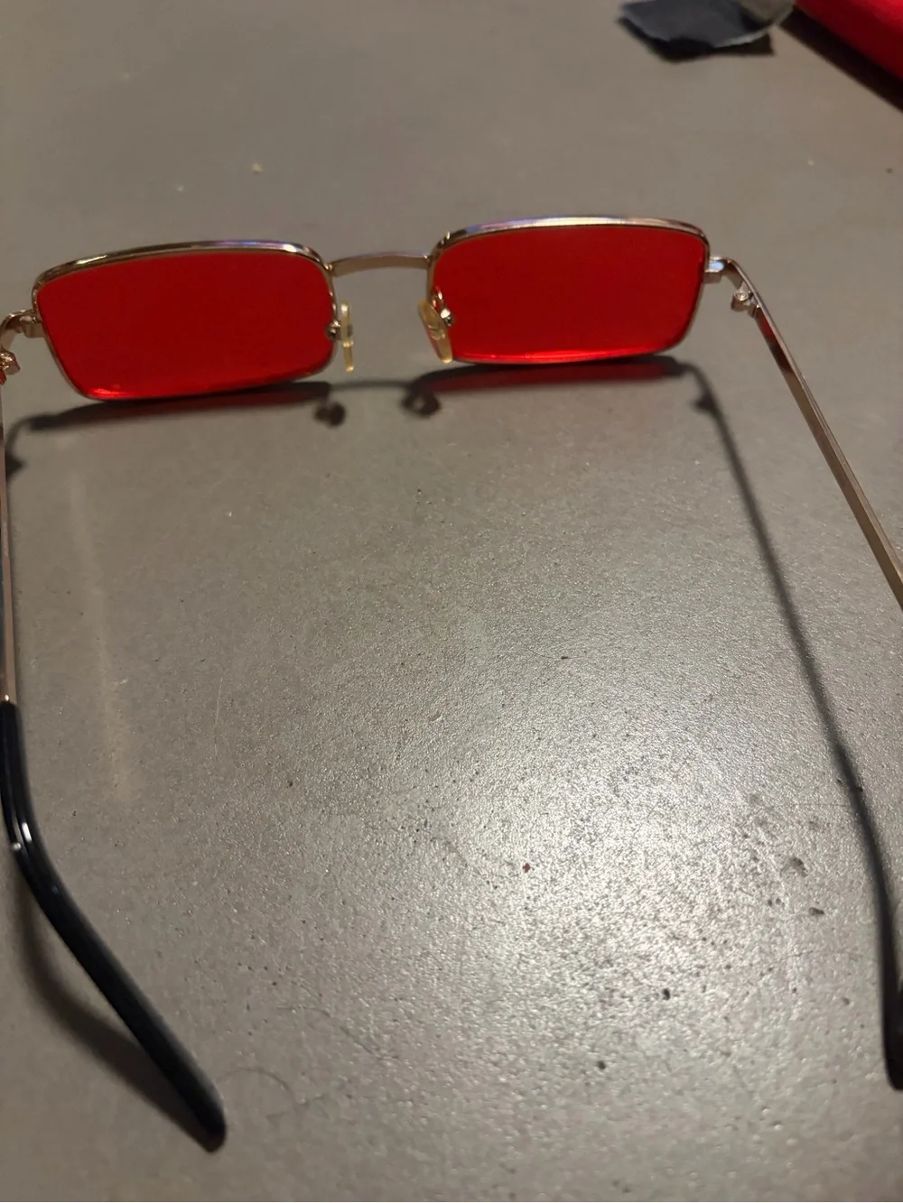 Red Rectangular Men’s Sunglasses